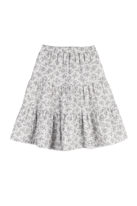 [60%OFF]FLOWERS PRINT MUSELINE SKIRT