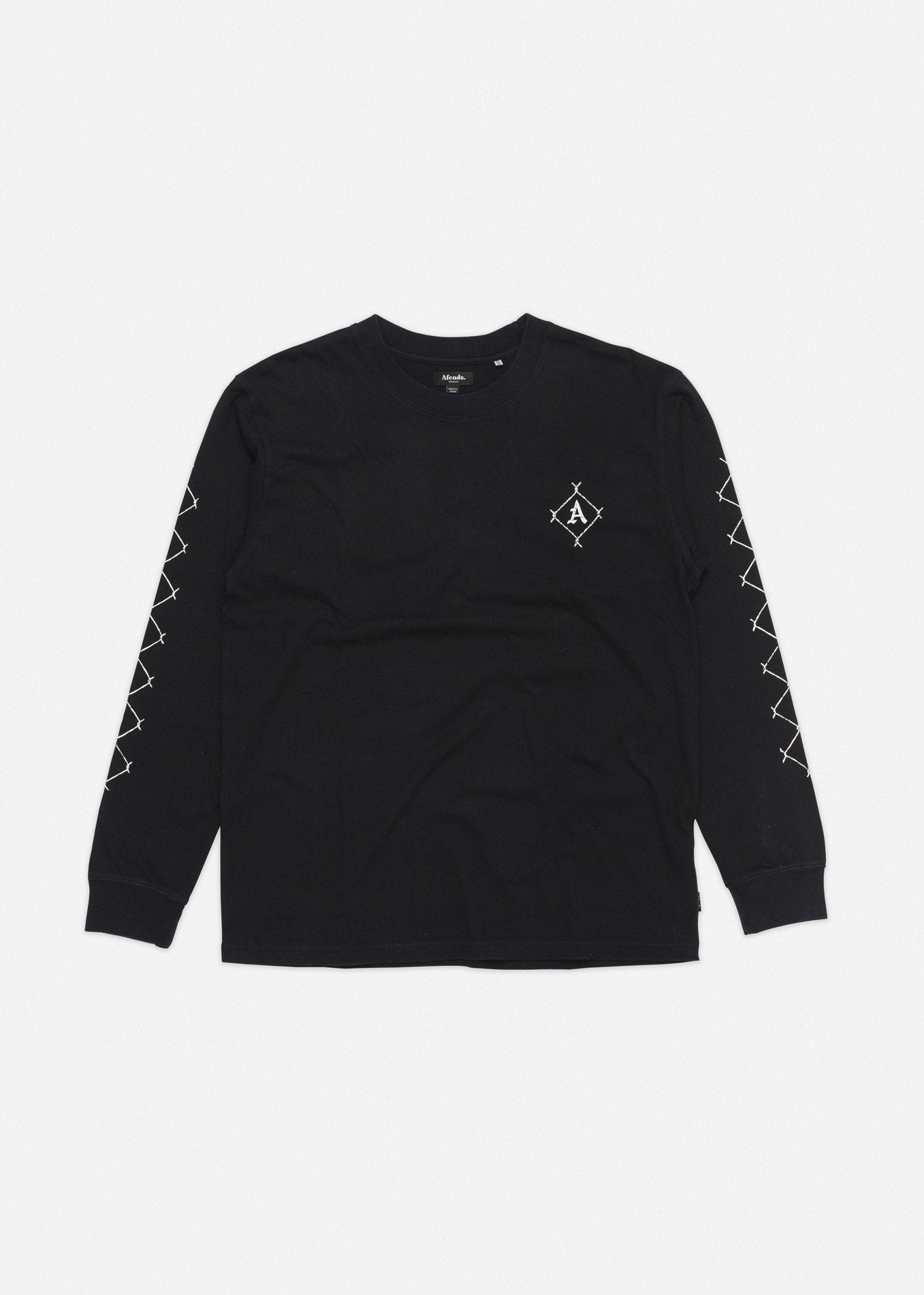 Afends Get Free Retro Fit Long Sleeve Black Tee M183062