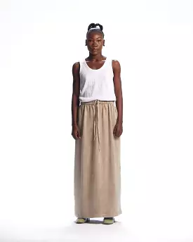 AJABENG Kuukuwa Brown Suede Drawstring Skirt