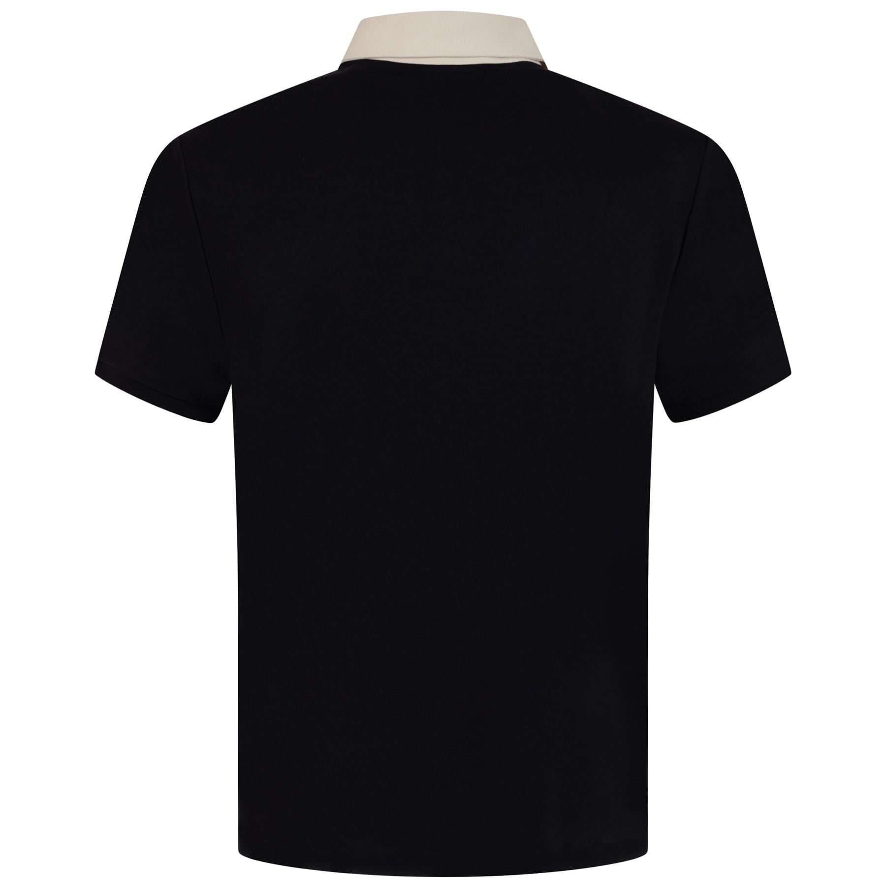 Archive Organic Cotton Interlock Vertical Stripe Polo True Black - AW23