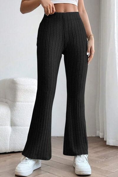 Basic Bae Ribbed High Waist Flare Pants