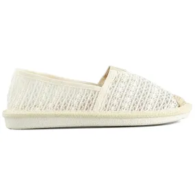 Beige mesh espadrilles, airy women's espadrilles