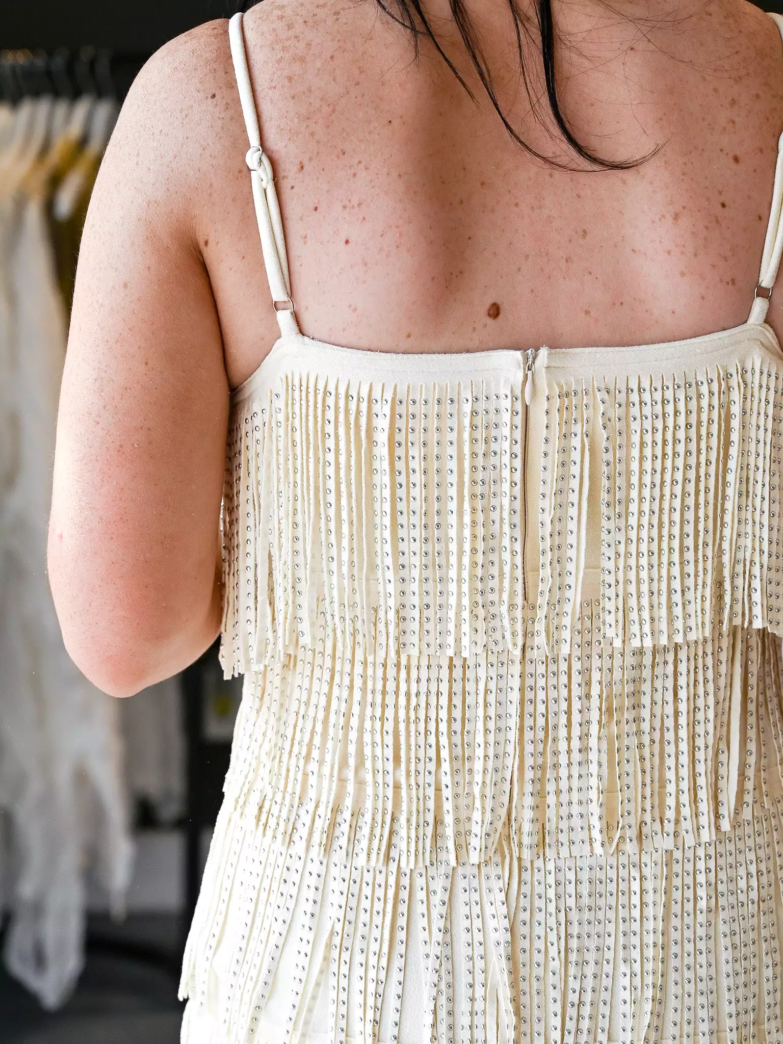 BeJeweled Fringe Mini Dress