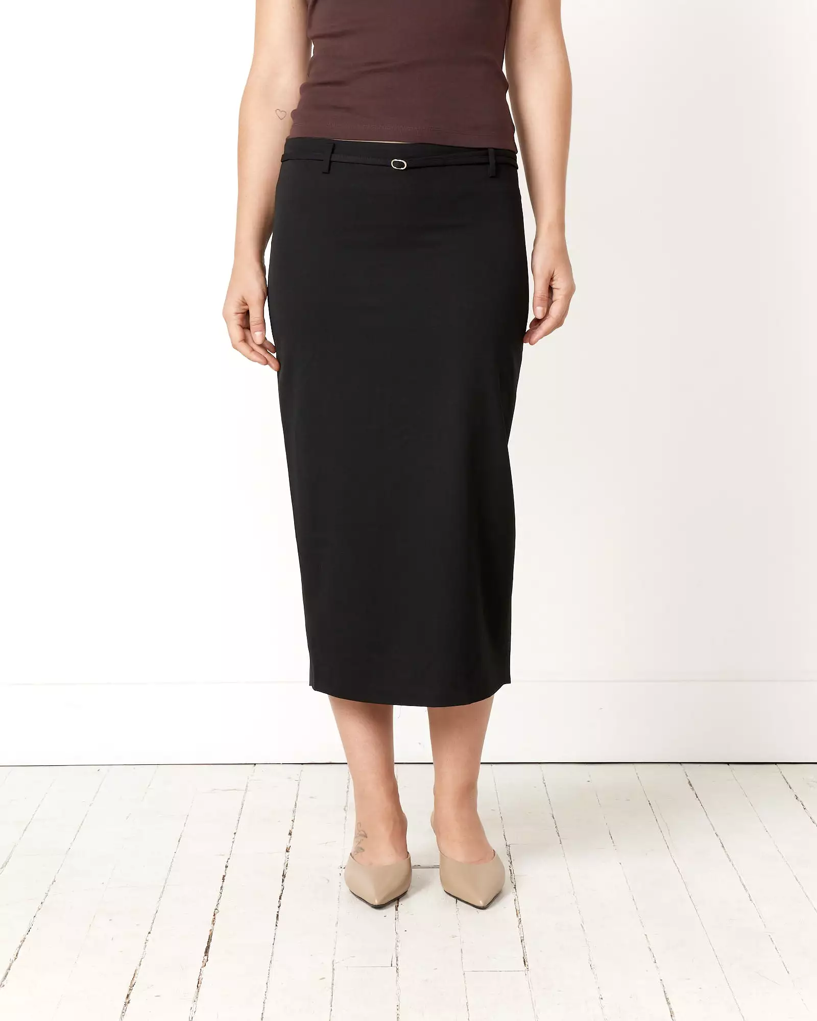 Belted Pencil Skirt