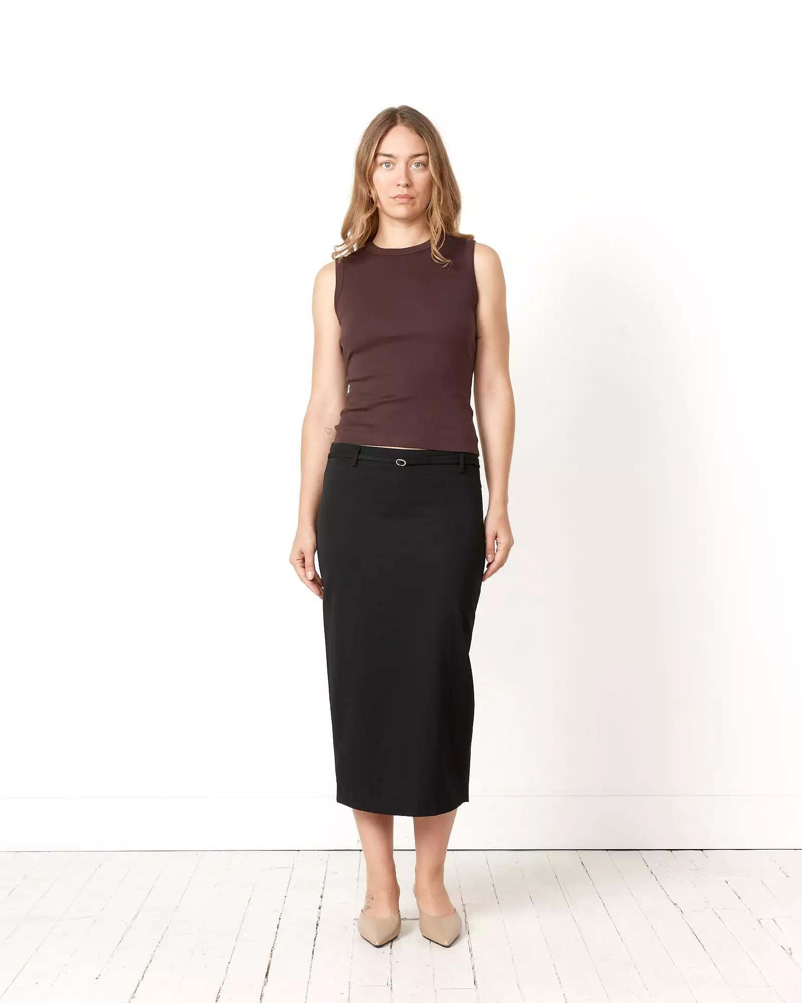 Belted Pencil Skirt