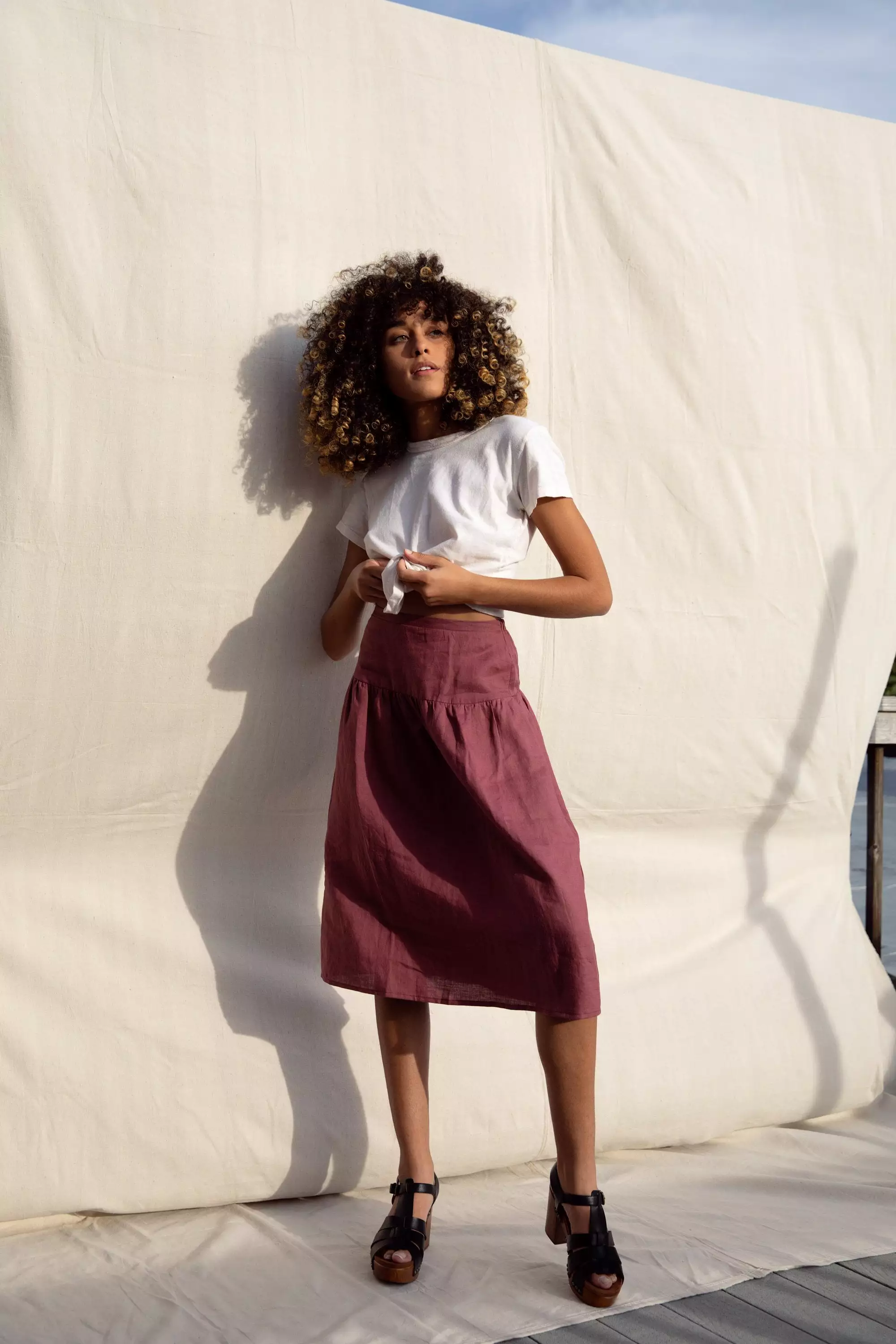 Beth Skirt / Terracotta Linen