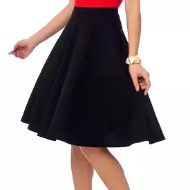 Black 1950s Vintage Rockabilly Swing Skirt