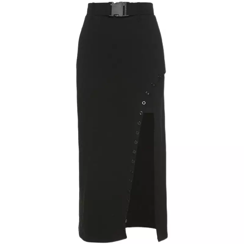 Black Strap Long Skirt SD02336