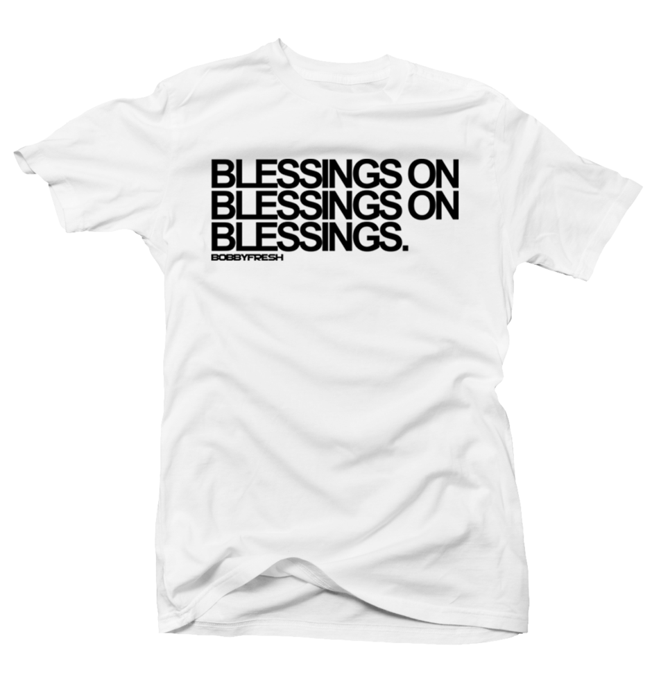 Blessings on Blessings White/Black Tee