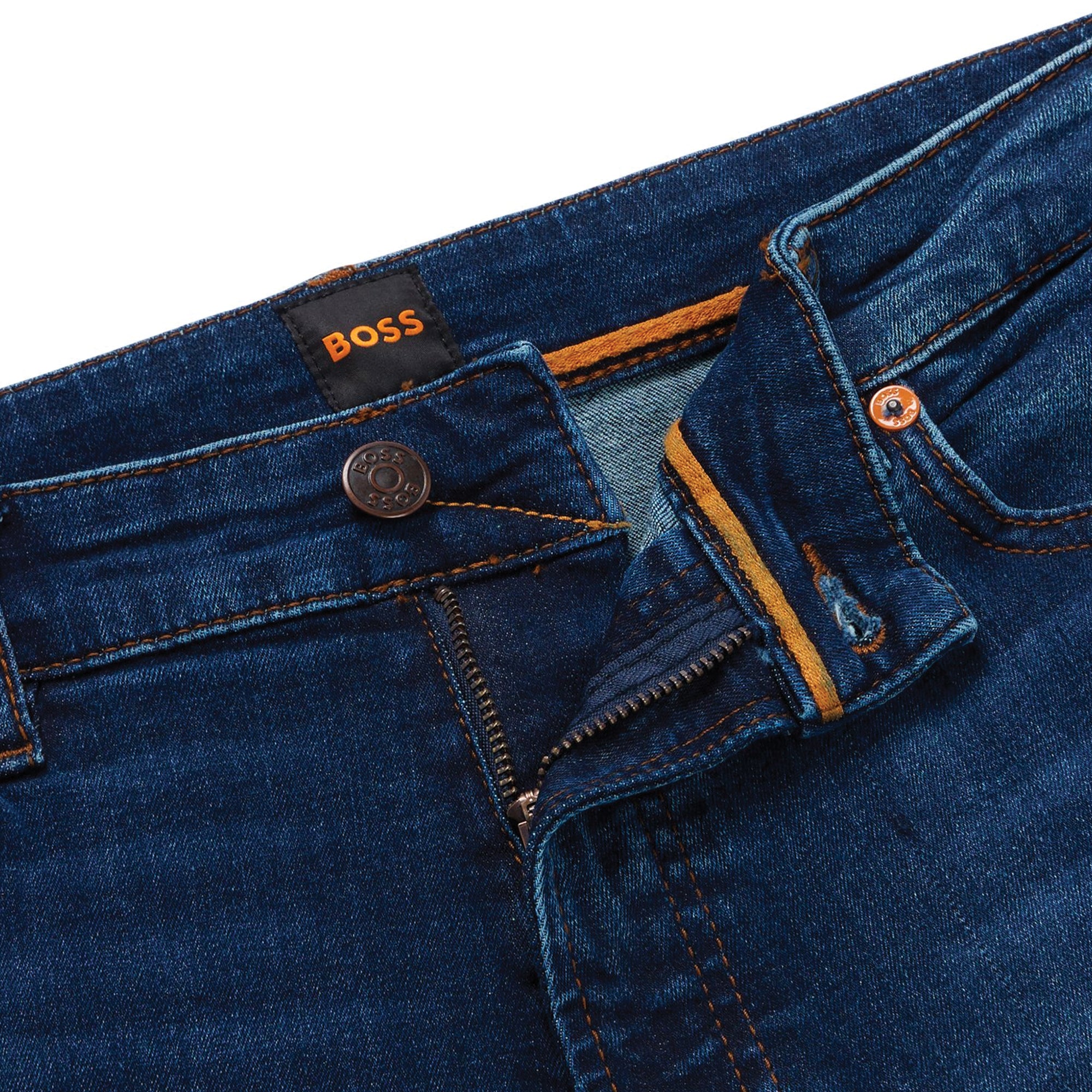 Boss Maine Regular Fit Jeans - Motive Mid Blue Stretch