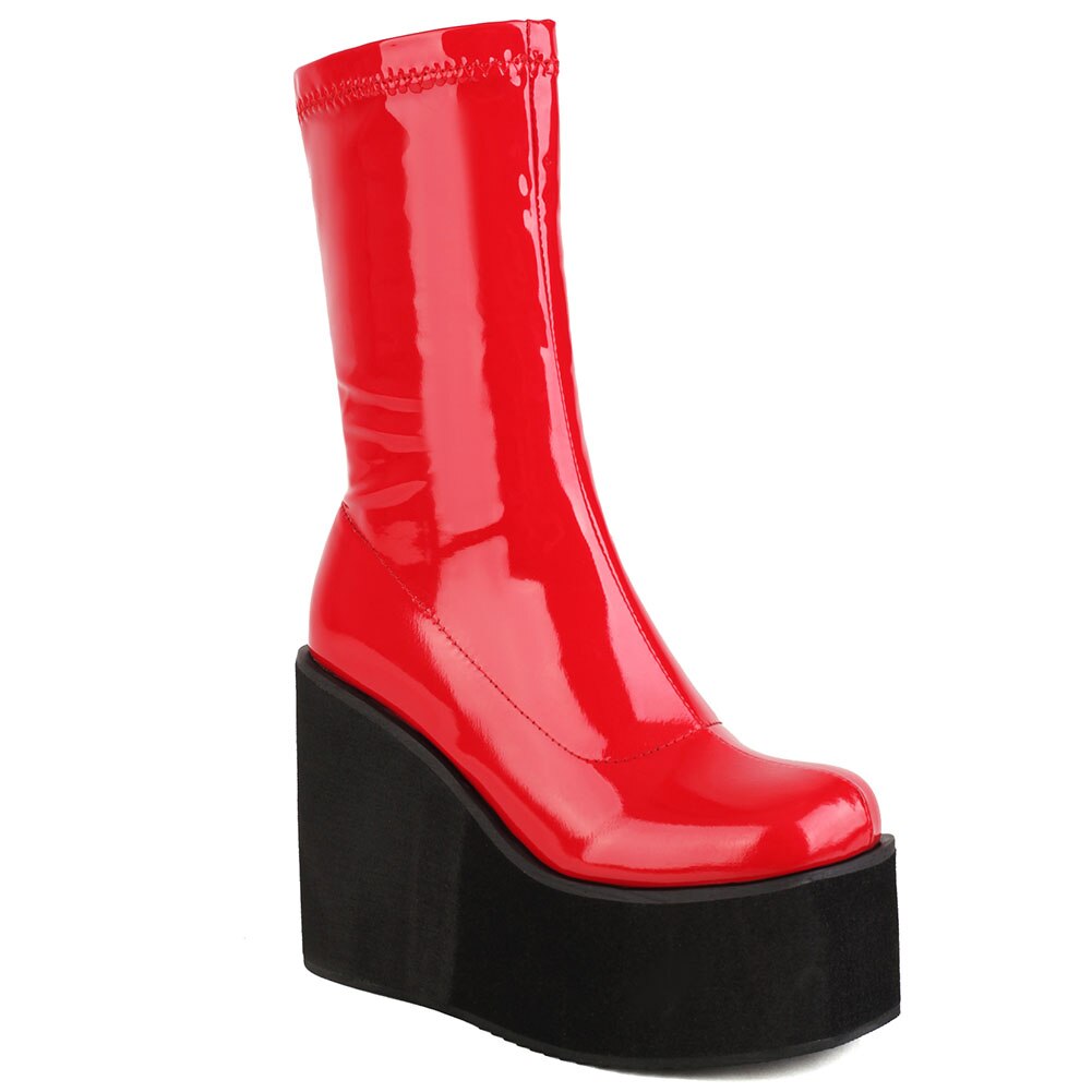 Brand New Female Platform Knee High Boots Fashion Heart Wedges High Heels boot