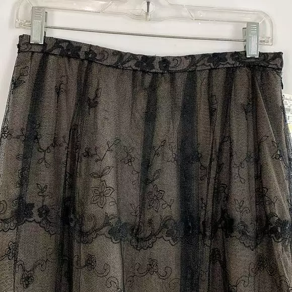 Chetta BNWT Long Black Lace Maxi Skirt