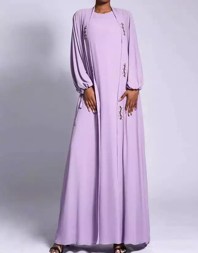 Chiffon Long Dress And Caftan Two Piece Set