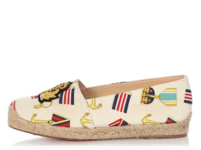 Christian Louboutin White and Gold Galia Espadrilles