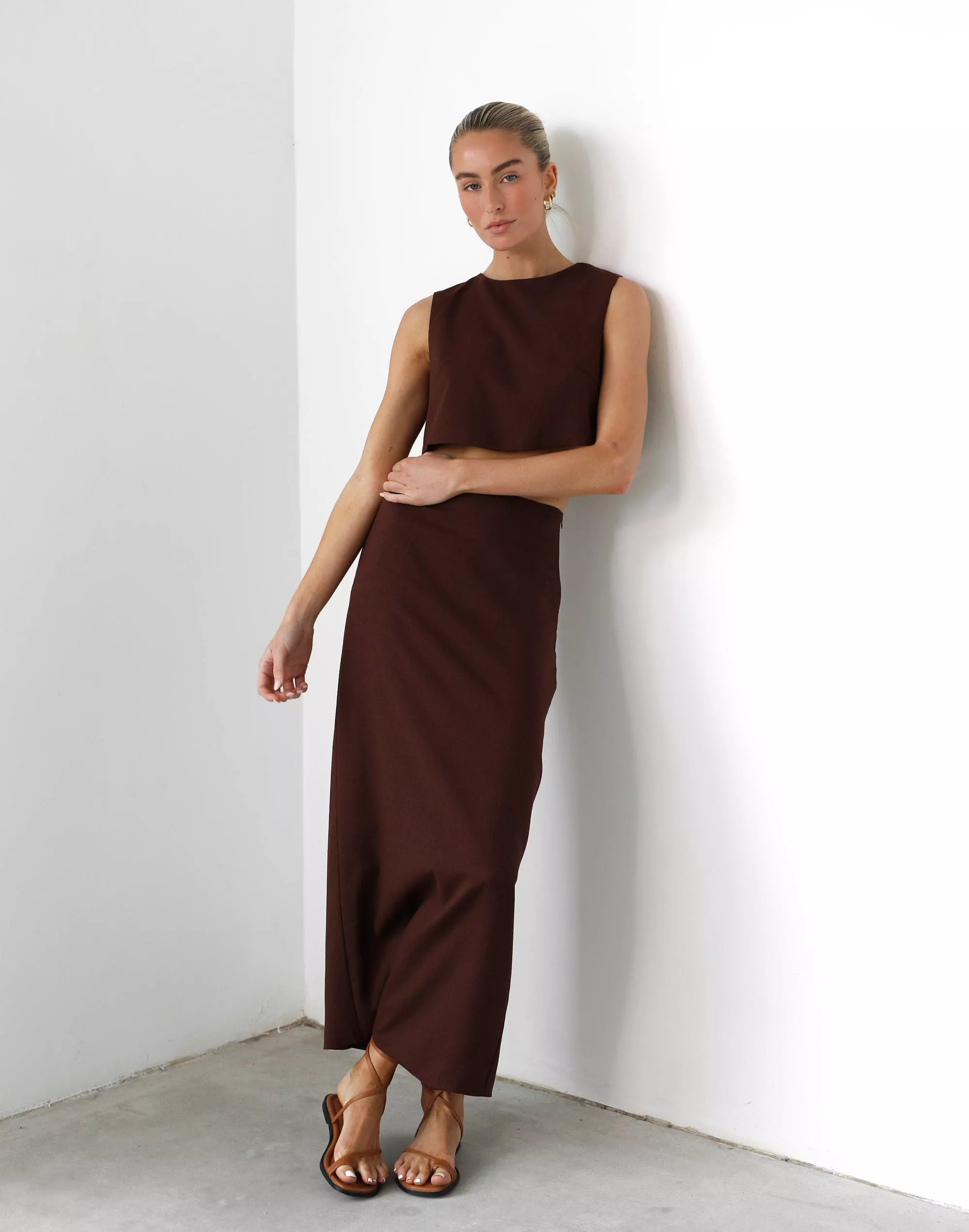 Como Linen Maxi Skirt (Cocoa)