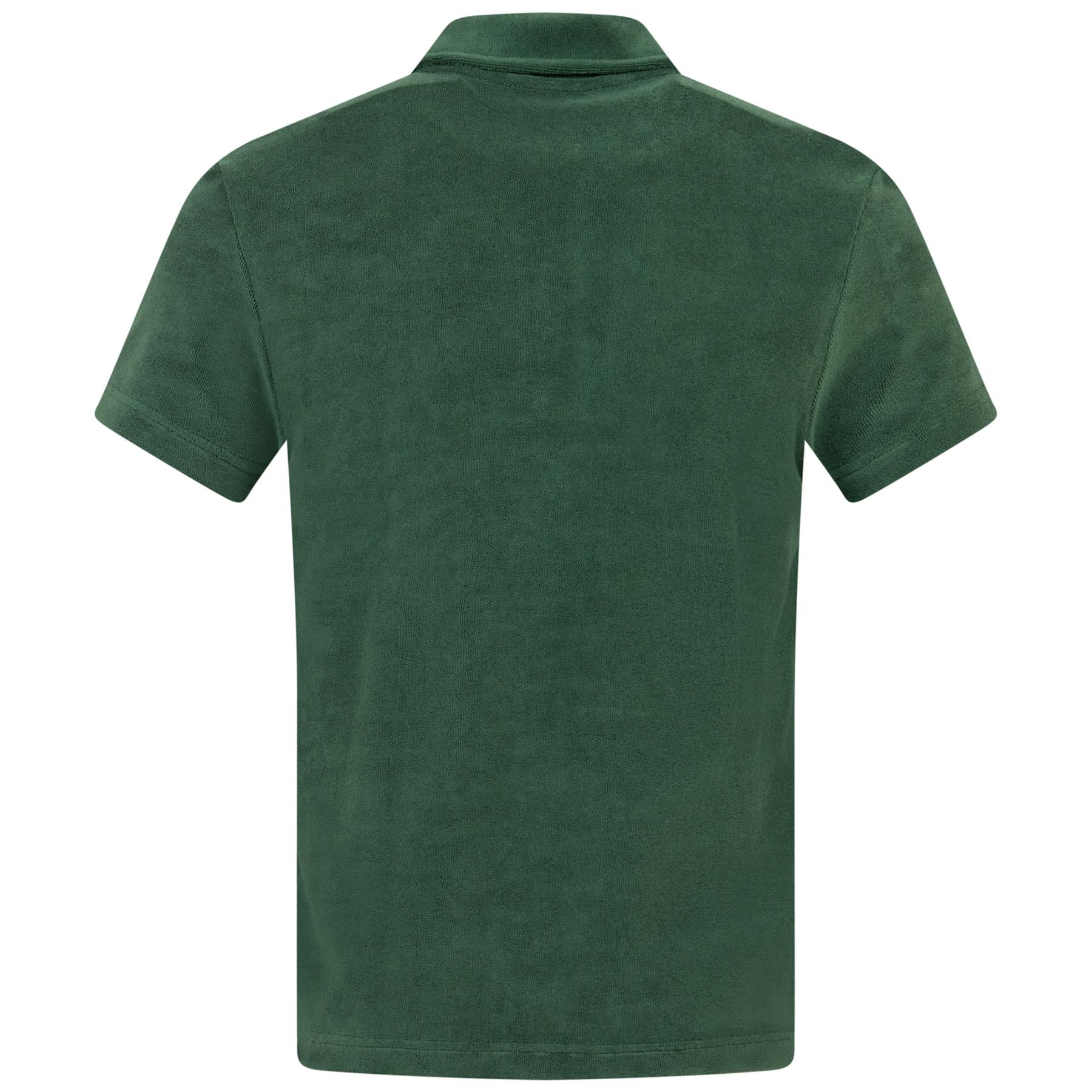 Cotton Blend Terry Cloth Regular Fit Polo Green - SS24