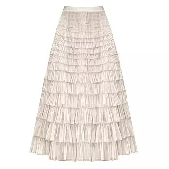 Cream Tiered Layer Skirt