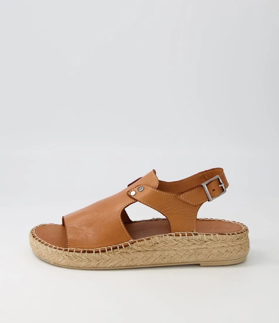 DIANA FERRARI Jelong Tan Leather Espadrilles