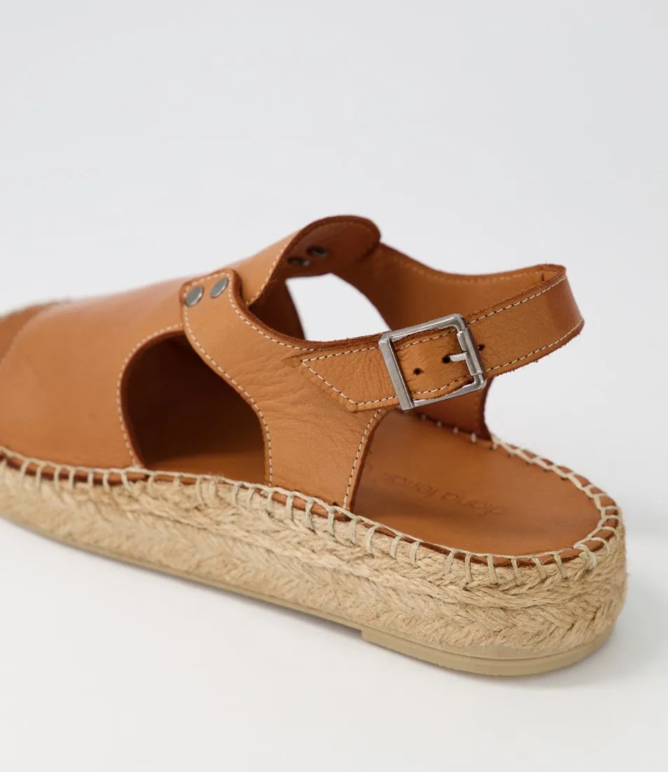 DIANA FERRARI Jelong Tan Leather Espadrilles