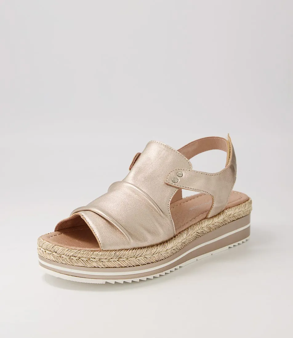 DJANGO & JULIETTE Alora Platino Platino Rope Leather Espadrilles