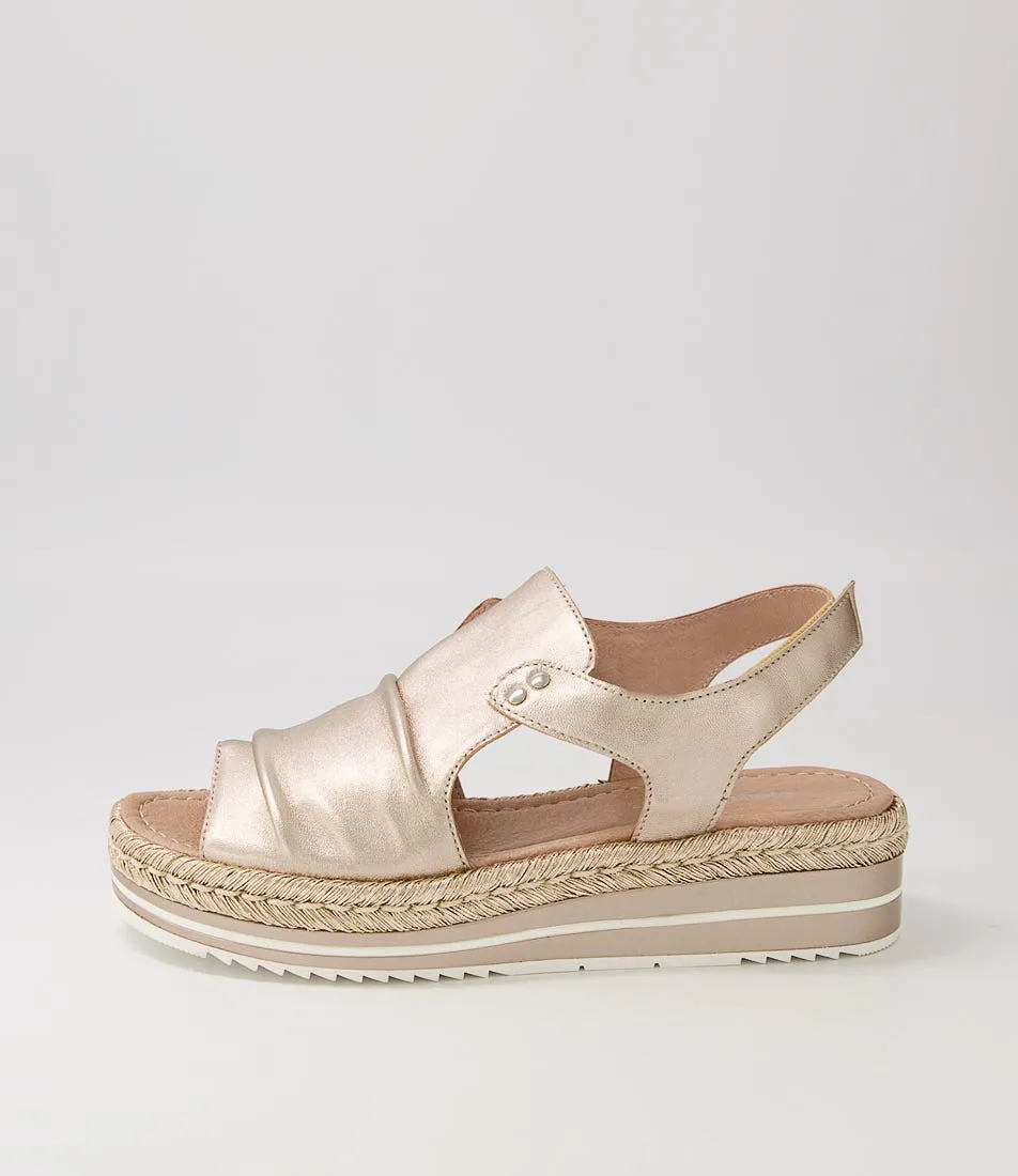 DJANGO & JULIETTE Alora Platino Platino Rope Leather Espadrilles