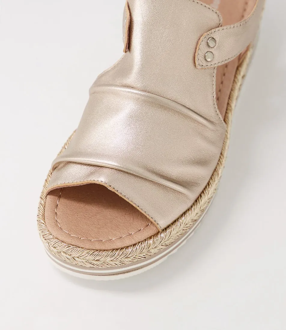 DJANGO & JULIETTE Alora Platino Platino Rope Leather Espadrilles