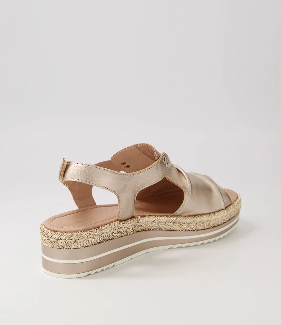 DJANGO & JULIETTE Alora Platino Platino Rope Leather Espadrilles