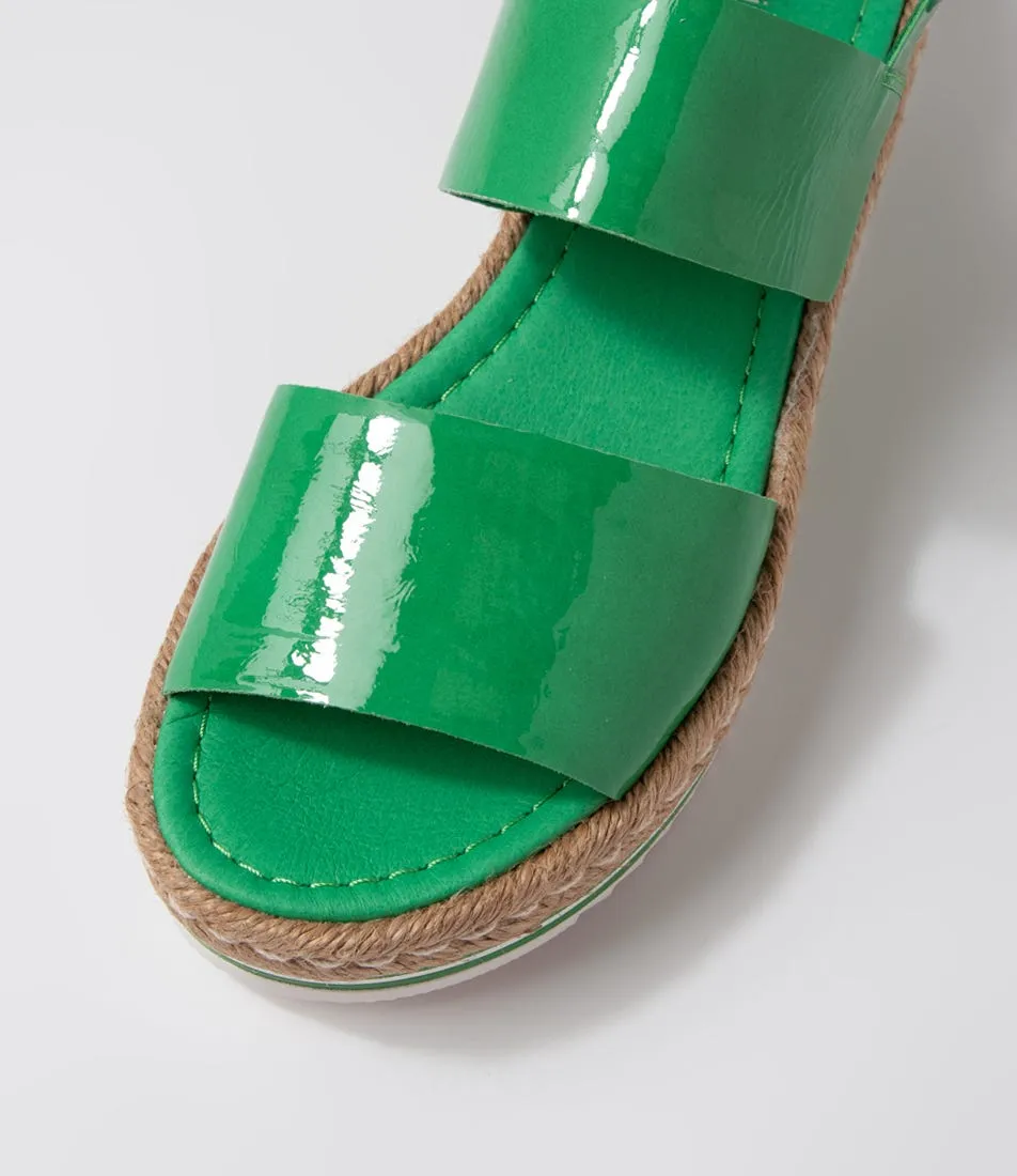 DJANGO & JULIETTE Atha Emerald Patent Leather Espadrilles