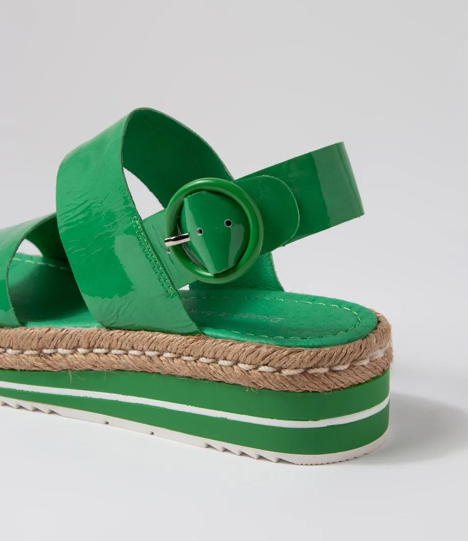 DJANGO & JULIETTE Atha Emerald Patent Leather Espadrilles