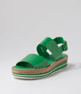 DJANGO & JULIETTE Atha Emerald Patent Leather Espadrilles