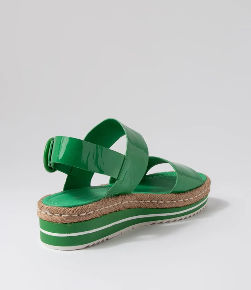 DJANGO & JULIETTE Atha Emerald Patent Leather Espadrilles