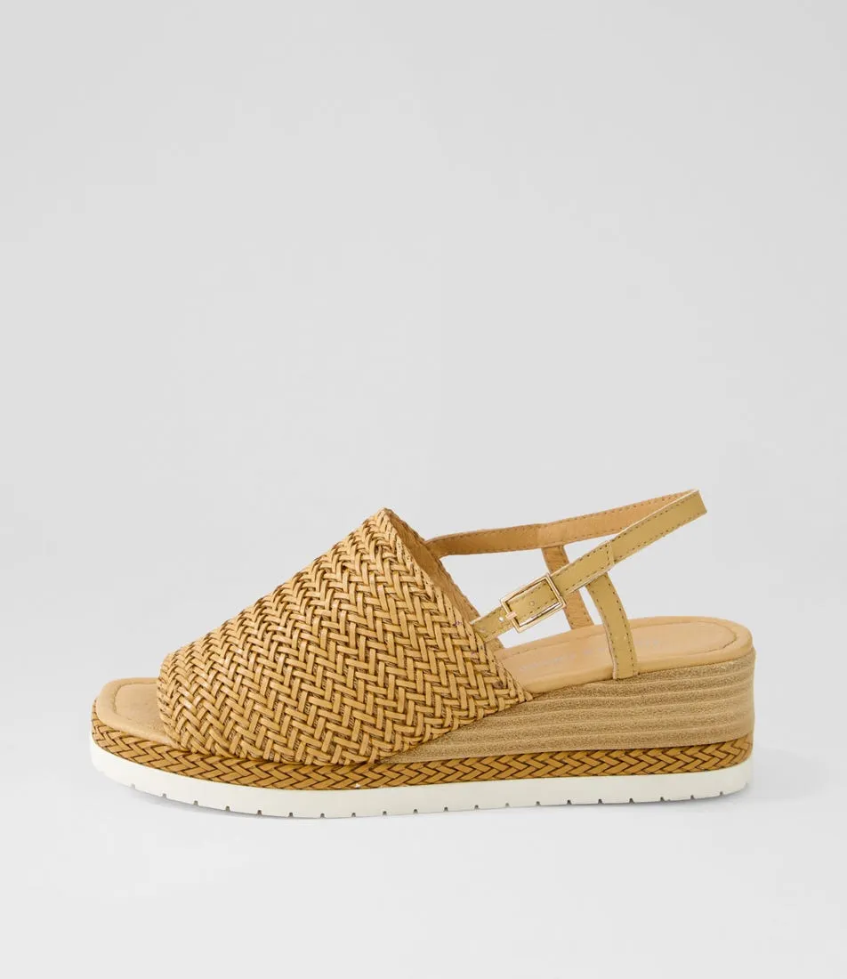 DJANGO & JULIETTE Issah Biscuit Weave Leather Espadrilles