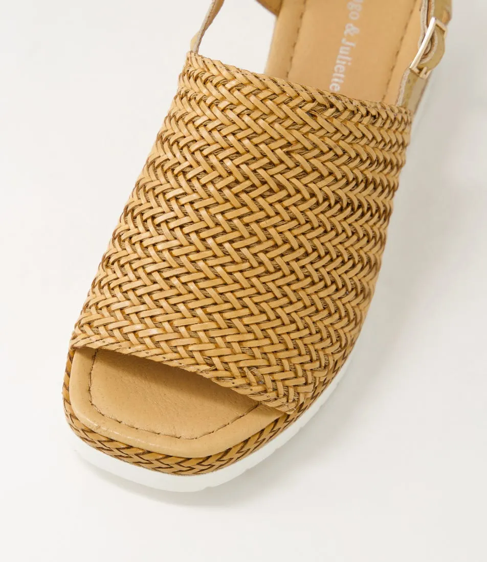 DJANGO & JULIETTE Issah Biscuit Weave Leather Espadrilles