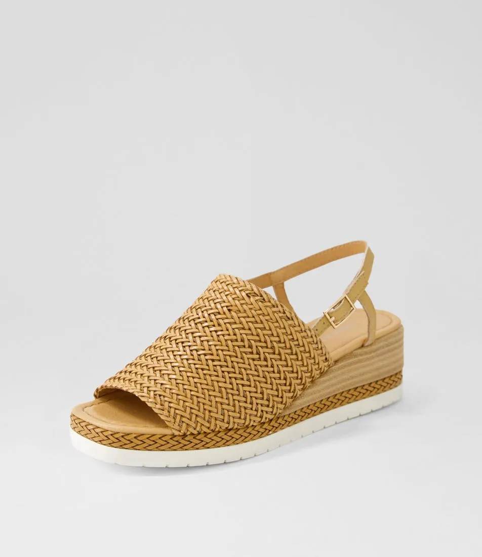 DJANGO & JULIETTE Issah Biscuit Weave Leather Espadrilles