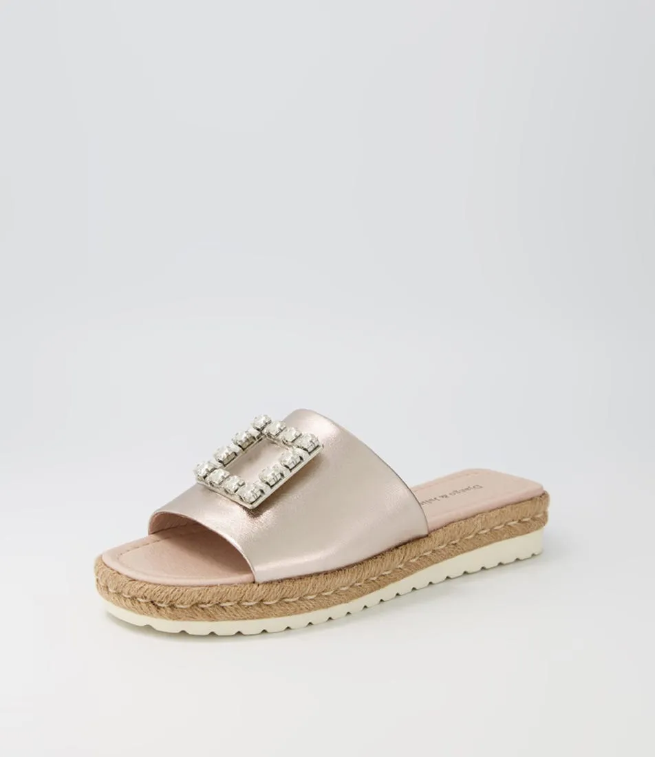 DJANGO & JULIETTE Sanam Platino Leather Espadrilles