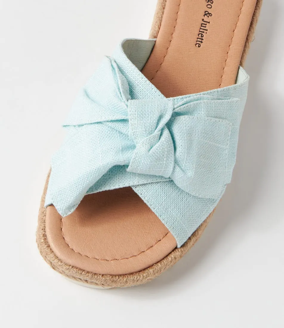 DJANGO & JULIETTE Stannis Pale Blue Fabric Espadrilles