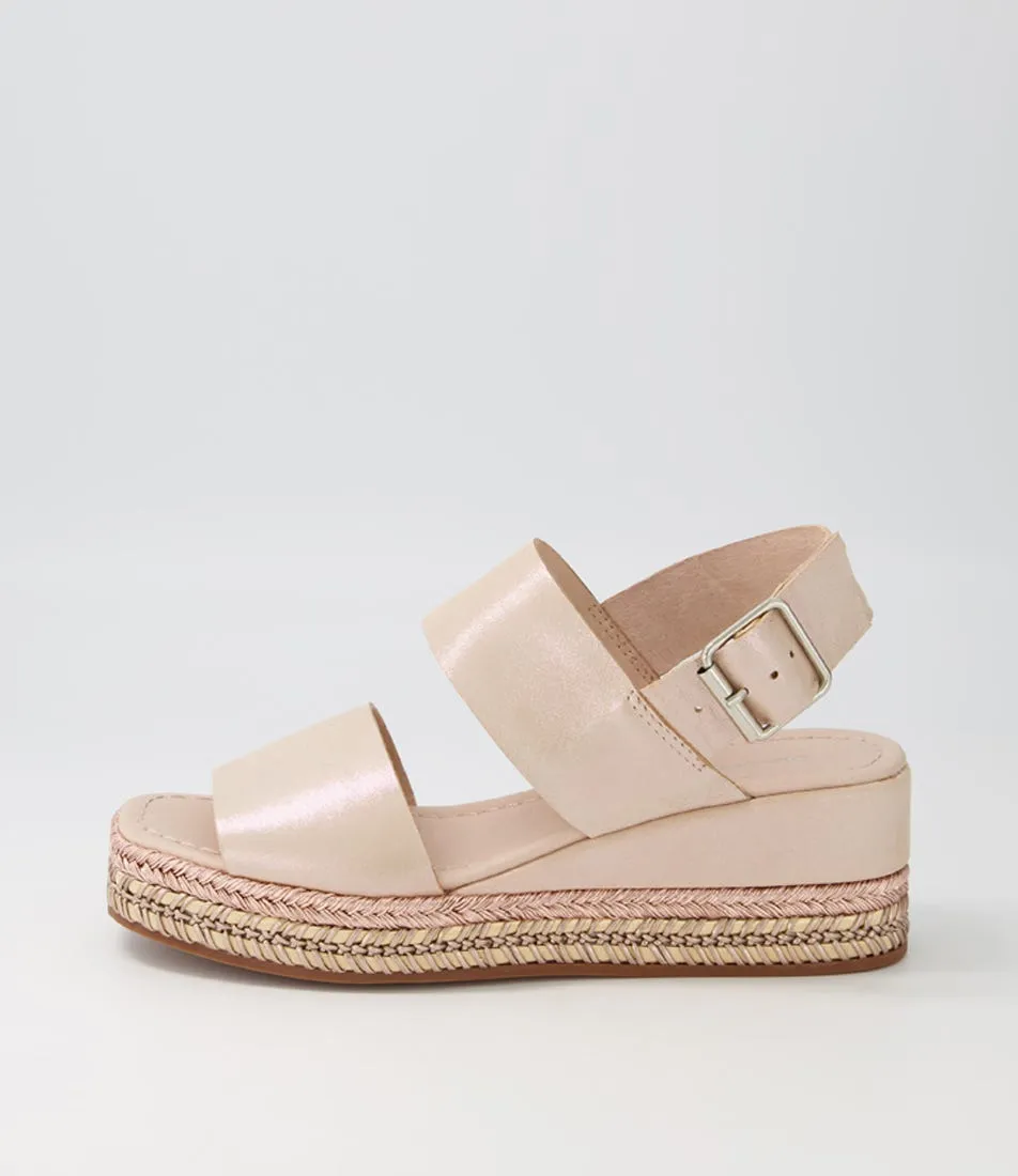 DJANGO & JULIETTE Xabbie Rose Shimmer Leather Espadrilles