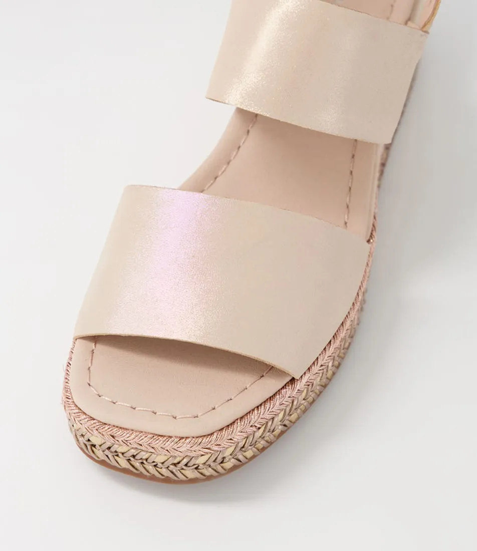 DJANGO & JULIETTE Xabbie Rose Shimmer Leather Espadrilles