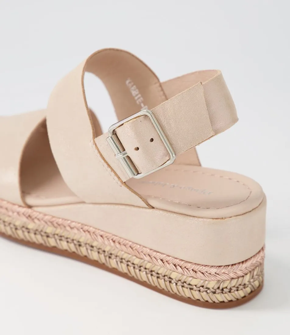 DJANGO & JULIETTE Xabbie Rose Shimmer Leather Espadrilles