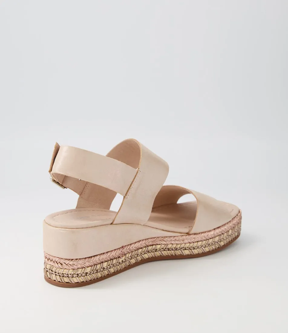 DJANGO & JULIETTE Xabbie Rose Shimmer Leather Espadrilles