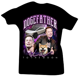 Doge Father Doge Coin (Elon Musk) Black Tee