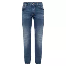 DOLCE & GABANNA D&G PLAQUE STONEWASHED SKINNY FIT JEANS