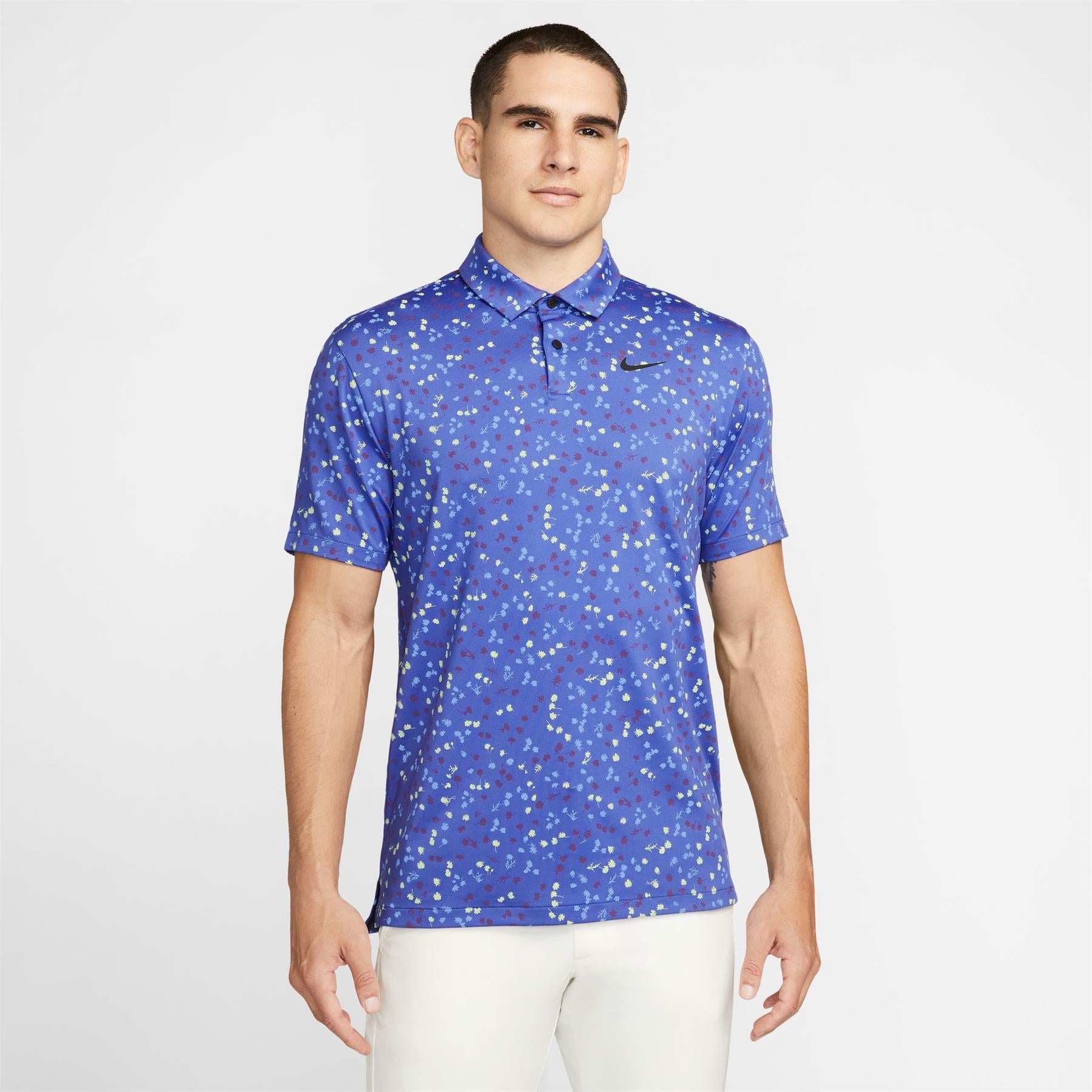 Dri-FIT Tour Stretch Micro Floral Polo Lapis Blue - W23