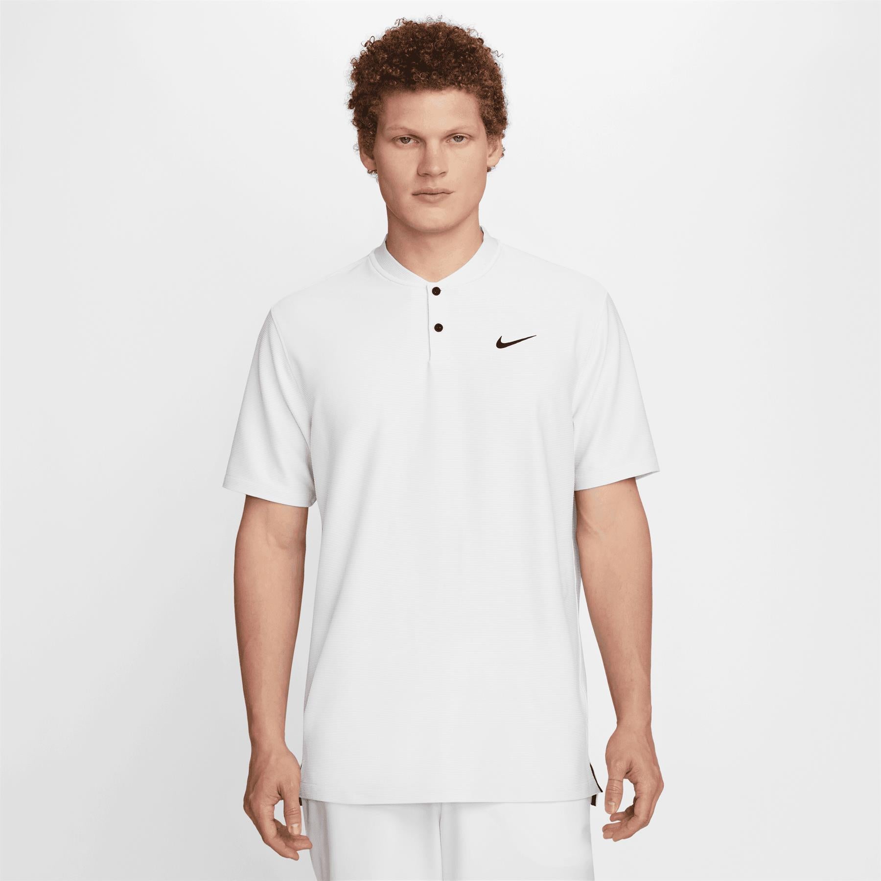 Dri-FIT Tour Texture Stripe Polo White/Black - SS24