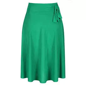 Emerald Green Pin Up Slinky Swing Office Work Flare Skirt