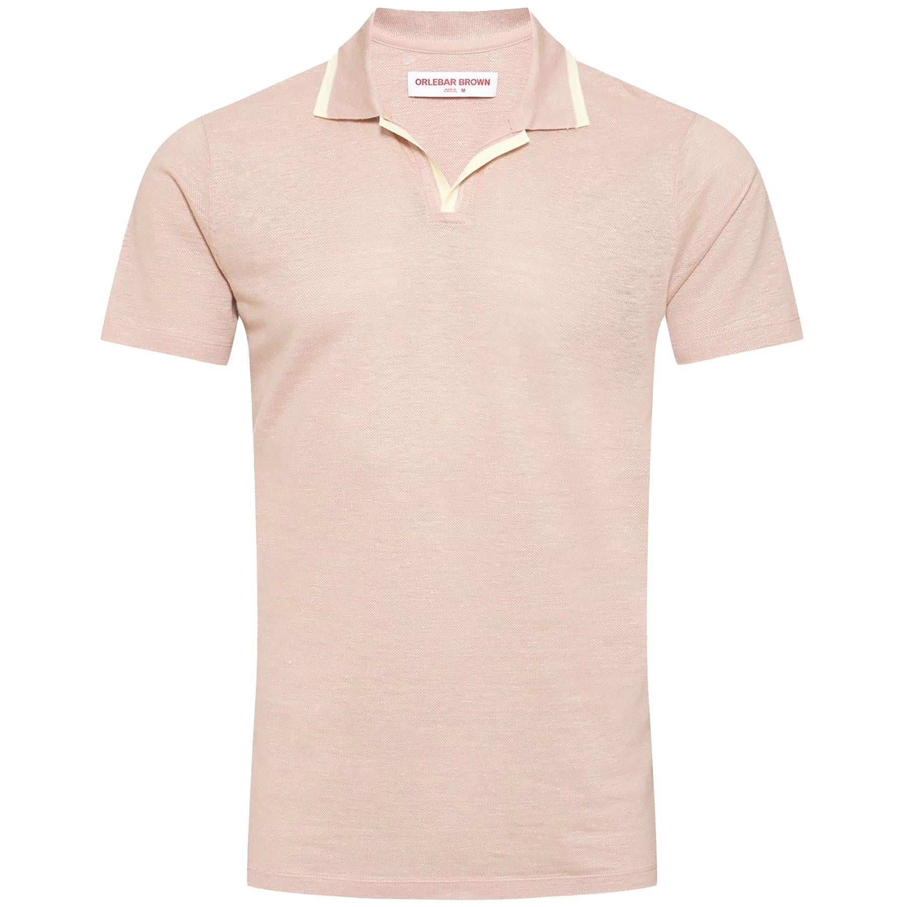 Felix Linen Pique Polo Seashell Pink - SS24