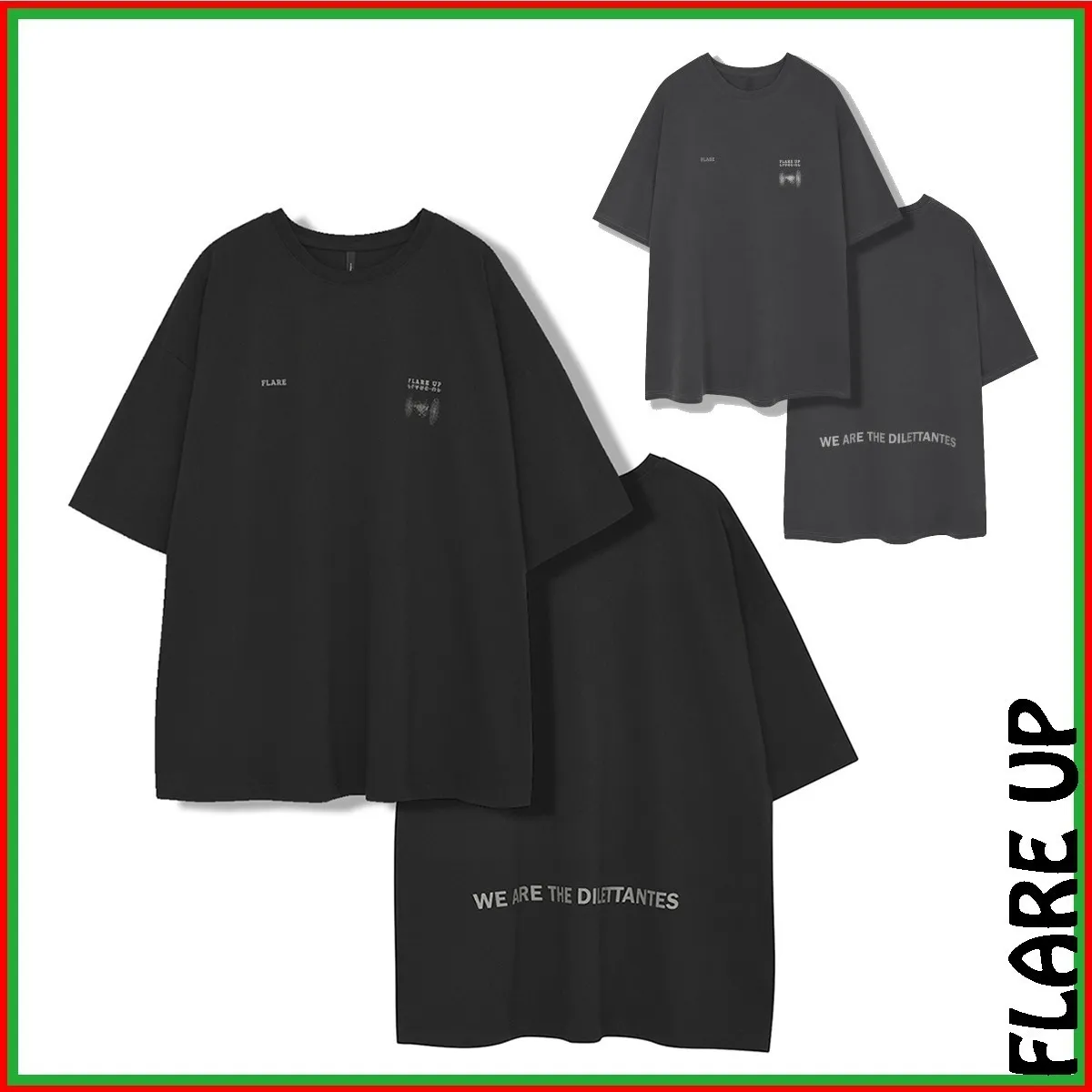 FLARE UP  |Unisex Street Style U-Neck Plain Cotton Short Sleeves Logo