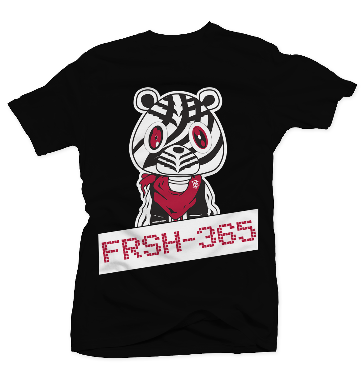 FRSH 365 Black Tee (Zebras)