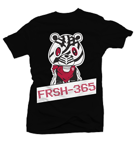 FRSH 365 Black Tee (Zebras)