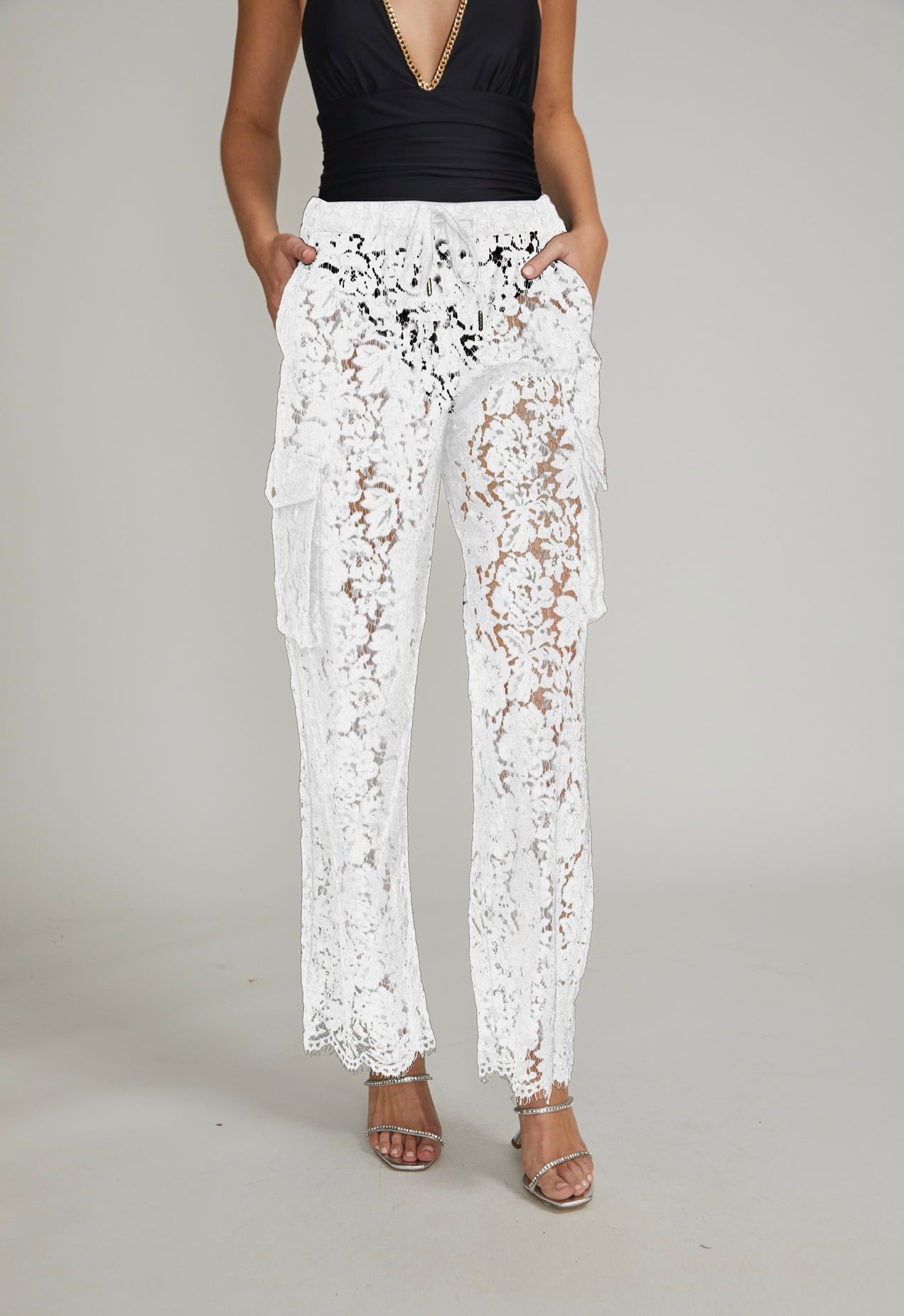 Generation Love - Palmer Lace Cargo Pant - White